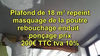 Peinture au pistolet Airless sans brouillard sur plafond 18 m2 avec enduit pon&ccedil;age partiel masquage