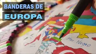 🌍🏛️ Dibuja el mapa completo de Europa con banderas 🏰🌍