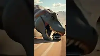 Dinosaur Attacks Car in Epic Chase! 🦖💥 | Realistic CGI Scene #shortvideo
