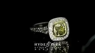 Bespoke Yellow Diamond Cushion Cut Engagement Ring | Made in London
