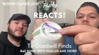 Hubby React to Thrift Finds Vintage Rae Dunn, Beth Mueller and more! #goodwillfinds #hubbyreacts