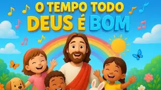 👉 O Tempo Todo Deus &eacute; Bom | M&uacute;sica Infantil Crist&atilde; 🎶🙏