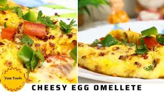 Egg Cheesy Vegetable Omelette | Cheesy Egg | Egg Omelette🥚🍳#cheesyomelette #eggomelette #eggs