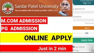 SP University M.com Admission / PG Admission 🧑&zwj;🎓Online apply कैसे करे |SP University admission 2022