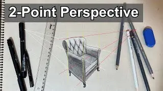 How to Draw a Single Sofa in 2-Point Perspective (Easy Step-by-Step)