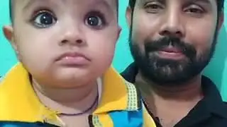 My younger sister's daughter Gauri with her father kamal