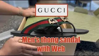 GUCCI Men's thong sandal with Web | UNBOXING | #unboxing #gucci
