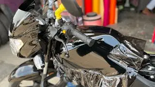 TVS Sports Smoke Black Vinyl Wrapping! Bike Full Body Wraps #youtube