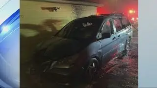 Early morning vehicle fire near Appleton garage leaves minivan a 'total loss'