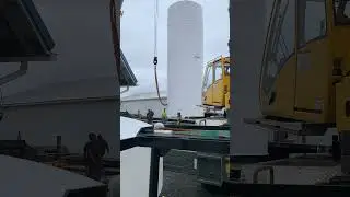 Tank #2 unloading Timelapse, two cranes, smooth lift and stand