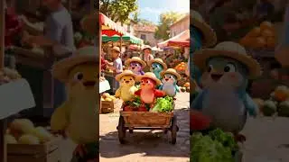 🐥 &ldquo;Colorful Baby Birds&rsquo; Happy Market Ride #shorts #cutebirds #cute #cutechickens