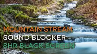 Trickling Water & Birds  | Tinnitus & Office Sound Masking Black Screen