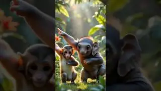 Baby Monkey Aur Baby Elephant Ka Funny Dance 😂