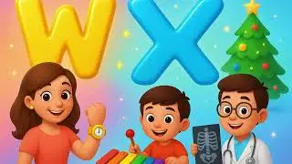 Learn Capital Letters W & X | Fun 3D Cartoon Alphabet for Kids