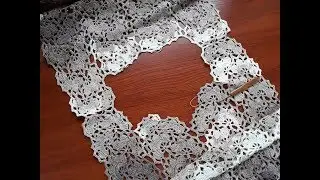 Платье (сарафан) крючком. Ленточное кружево. Часть 6. Перевяз горловины. Соединение по плечам.