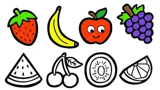 Different types of Fruits drawing easyl How to draw 8 different types of Fruits Fruits Chart drawing