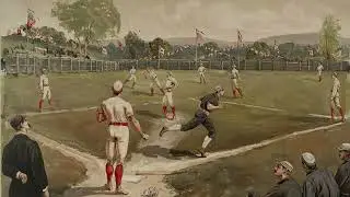 TV Art 4K | Vintage Baseball Illustration | Sports Art, American Pastime, Patriotic