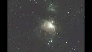 Satellite Trails in M42, The Orion Nebula, 1/24/25