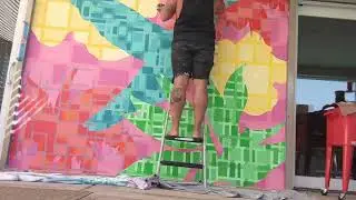 Danyol Le&oacute;n painting a mural start to finish - Where Hummingbirds Fear To Tread