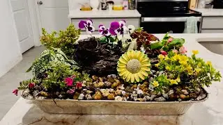 Tray Garden Tutorial in Telugu || Mini Garden Idea || Gardening || Garden Decoration Idea