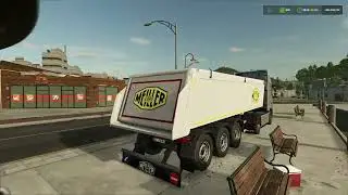 Farming Simulator 25 Road salt unload with sennebogen material handler
