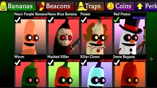 BANANA EATS ALL NEW CHARACTERS UNLOCKED!!