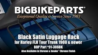 Black Satin Luggage Rack for Harley FLH Tour Trunk