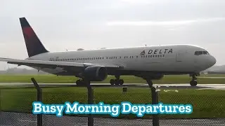 Busy morning airport departures #aviation #planespotting #boeing #airbus #livestream #liveairport