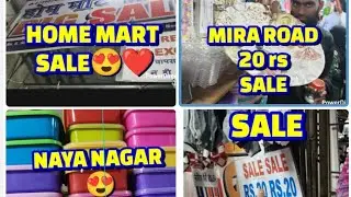 COLLABORATION WITH HOME MART SALE MIRA ROAD😍||MIRA ROAD 20 RS SALE||NAYA NAGAR ||Aqsa Shaikh Vlogs 