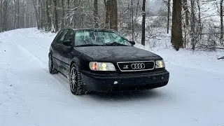 1995 AUDI URS6 AVANT | SNOW LAUNCHES | QUATTRO SNOW FUN | 5 CYLINDERS SOUND