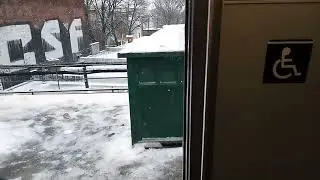 J train R160 Queens and Brooklyn action front view in the snow