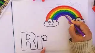 Draw & color a #Rainbow |Alphabet  R | ABCD for kids,toddlers & non English speakers |