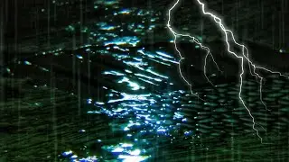 Heavy Rainstorm and Thunder on Wet Neon Roads 🌧️⚡ Cinematic Urban Night