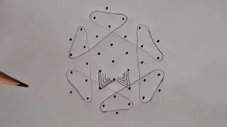 Simple easy rangoli 7×4dots muggu #maarkali kolam beginners #youtubeshort 