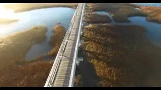 Bass Hole Boardwalk (or Gray's Beach) 4k Aerial : Yarmouth, Cape Cod Footage