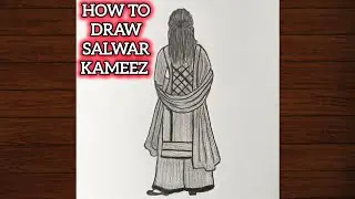 How to Draw Salwar Kameez | Indian Suit Drawing Step by Step