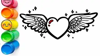 How To Draw a Heart with Rainbow Angel 🌈😇 | Easy Step by Step Drawing