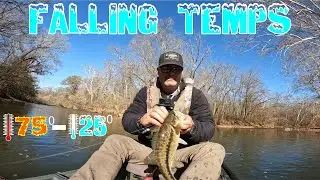 Creek Fishing Before A Winter Freeze Tempature Dropped 30 Degrees