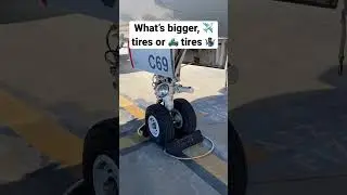 WHICH ONE IS BIGGER?  ✈️ tires or 🛻 tires?  #pilot #pilotlife #nosegear #embraer175