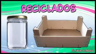 Caja de fresas y bote de cristal reciclados con decoupage y cascara de huevo