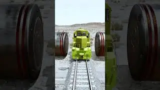 Train vs Bollard Crushs &ndash; BeamNG.drive