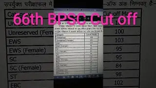 #shorts 66th bpsc result declared | 66th bpsc pre cut off all time high