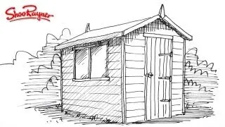 How to draw a garden shed