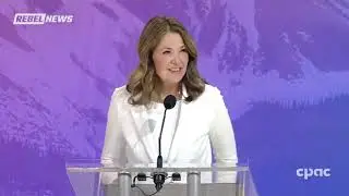 WATCH: Danielle Smith delivers rousing speech after Poilievre leadership review win