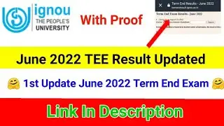 IGNOU TEE June Result 2022 declared at ignou.ac.in ll 📢📣 Link In Description 👇