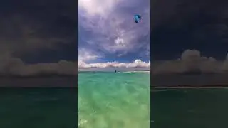 Light wind kitesurfing fun in Aruba. #adventure #nature #aruba #kitesurfing ​⁠