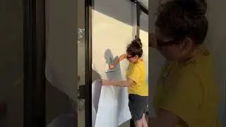 How to apply perforated vinyl to store windows #shorts #howto #vinyl #business