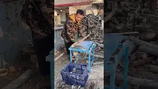 Effortless Wood Cutting Machine! 🪵⚡#WoodCutter #Firewood #SmartTools #DIY #Woodworking #Shorts #Tech
