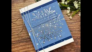Snowflake winter holiday card making with a laminator, Deco foiling for shimmer and shine