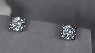 Round Iced Out Ear Studs, Hip Hop Ear Studs, Mens Diamond Ear Studs, Womens Diamond Ear Studs
